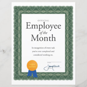 Employee of the Month Certificate