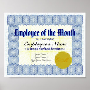 Employee of the Month Certificate Print