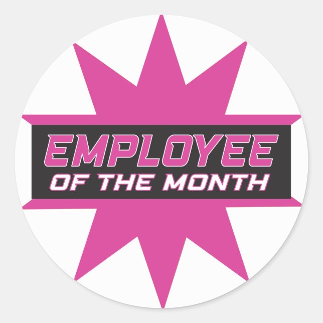 Employee of the Month Classic Round Sticker (Front)