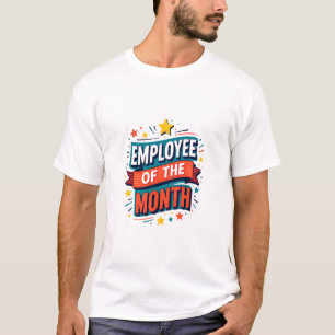 Employee of the Month Colorful Graphic Design with T-Shirt
