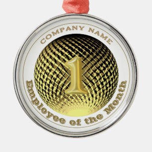 Employee of the Month Company round  Metal Tree Decoration