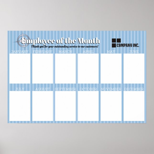 employee of the month display for 4x6 photos poster (Front)