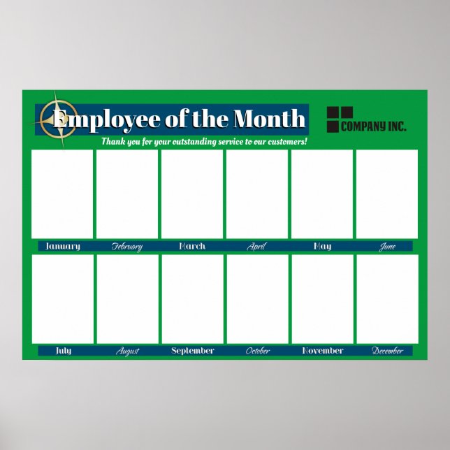 employee of the month display for 4x6 photos poster (Front)