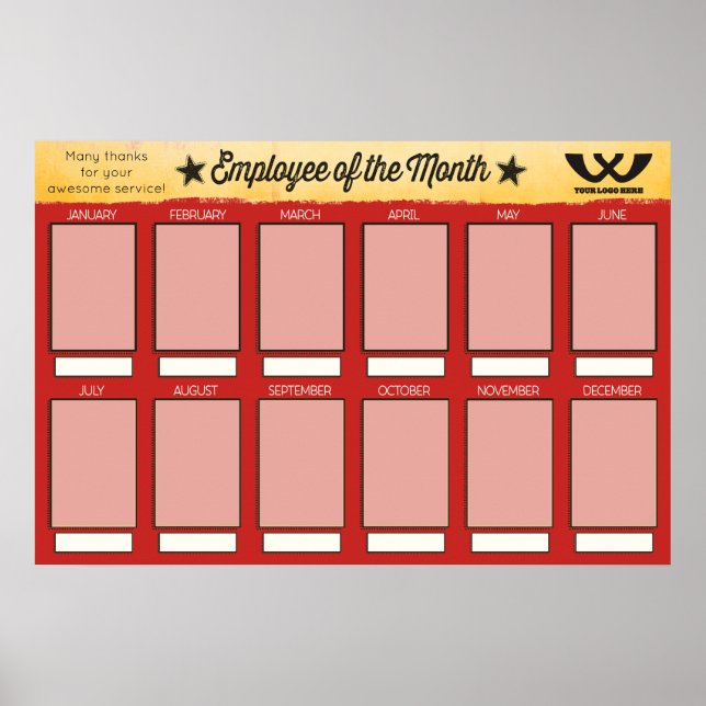 employee of the month display for 4x6 photos poster (Front)