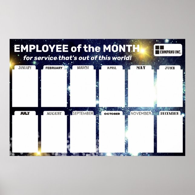 employee of the month display for 4x6 photos poster (Front)
