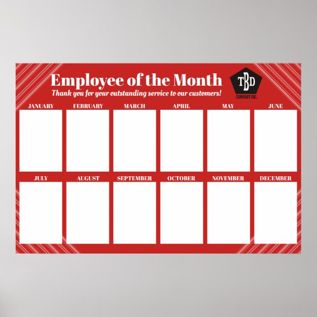 employee of the month display for 4x6 photos poster (Front)