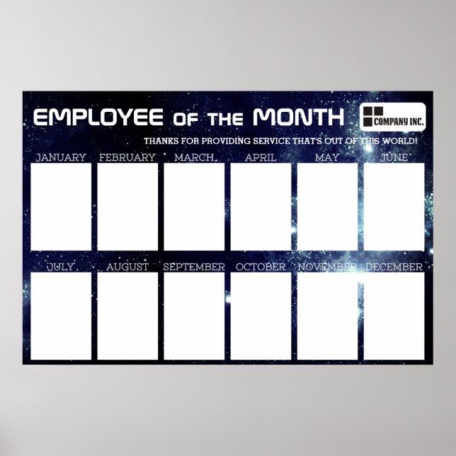 employee of the month display for 4x6 photos poster (Front)