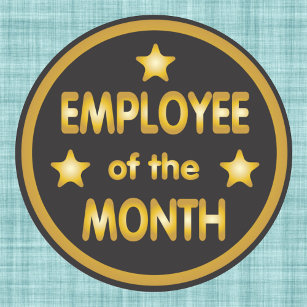 Employee of the Month Gold Classic Round Sticker