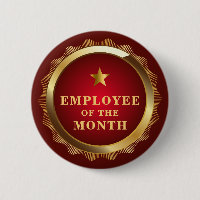 Employee of the Month Gold Stars Button