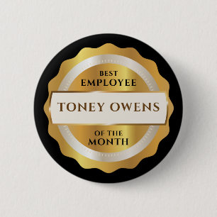 Employee of the Month Gold Stars Button