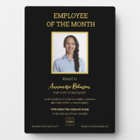 Employee of the month logo photo award plaque