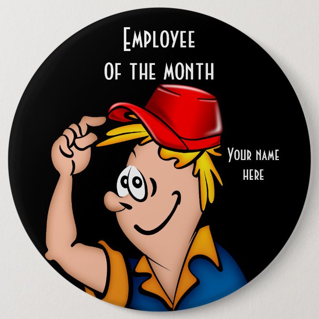 Employee Of The Month M Round Button (Front)