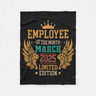 Employee Of The Month March 2025 Vintage Fleece Blanket