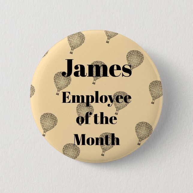 Employee of the Month Mosaic Hot Air Balloon 6 Cm Round Badge (Front)
