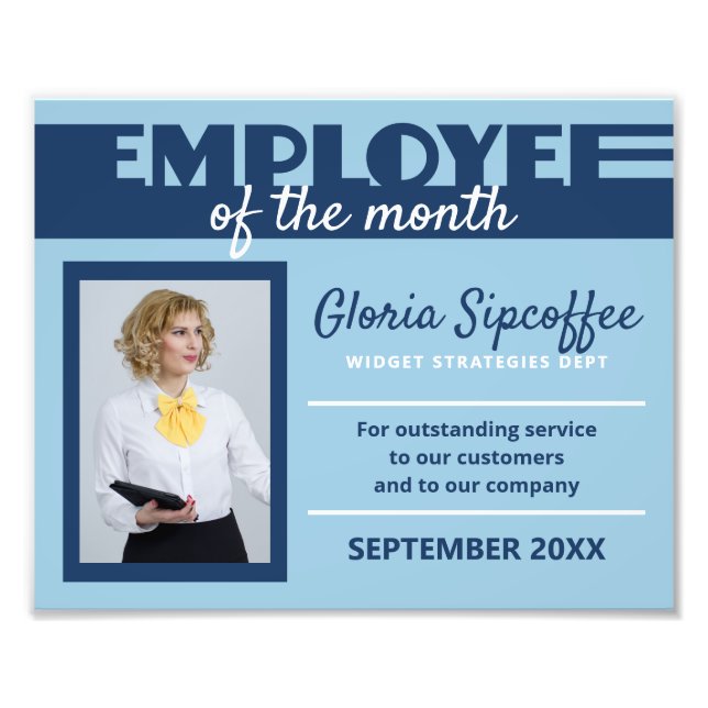 Employee of the month photo award certificate (Front)