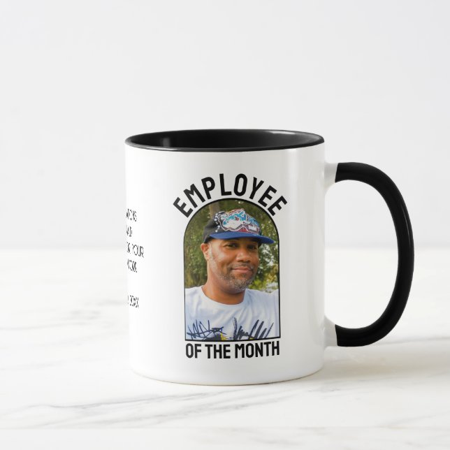 EMPLOYEE OF THE MONTH Photo CoWorker Appreciation Mug (Right)