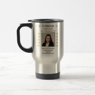 Employee of the Month Photo Golde Superstar award Travel Mug