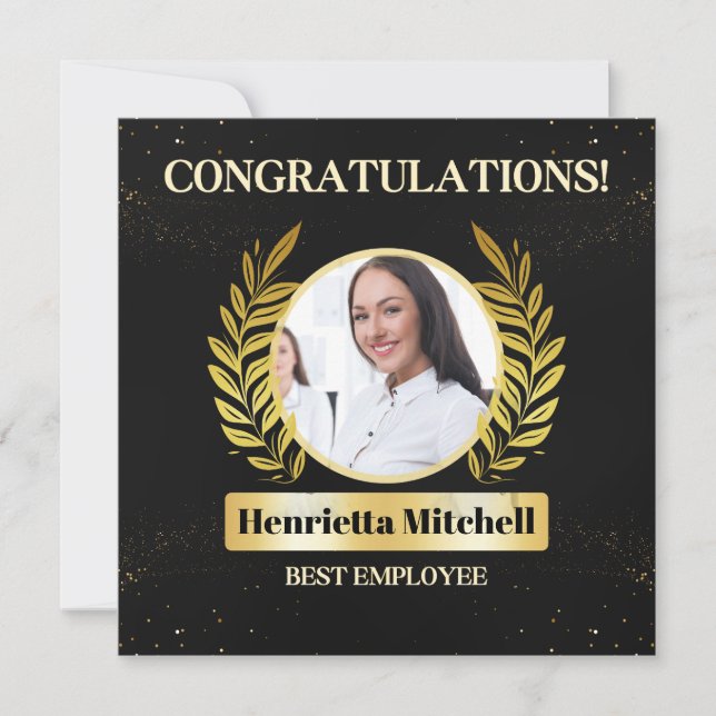 Employee of the month recognition award card (Front)