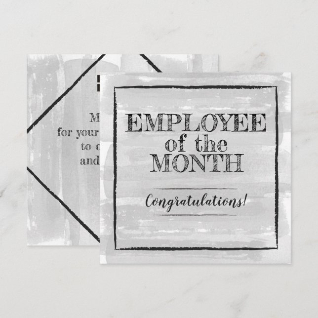 Employee of the month recognition award card (Front/Back)