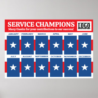 Employee of the month recognition photo display poster