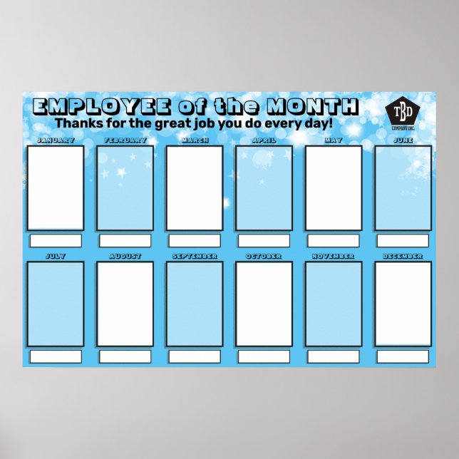 employee of the month recognition photo display poster (Front)