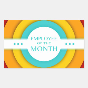 employee of the month (retro) rectangular sticker