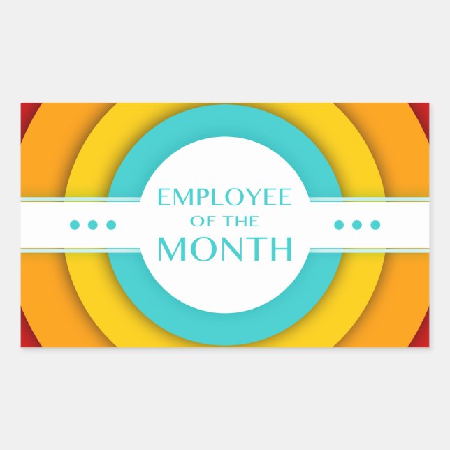 employee of the month (retro) rectangular sticker (Front)