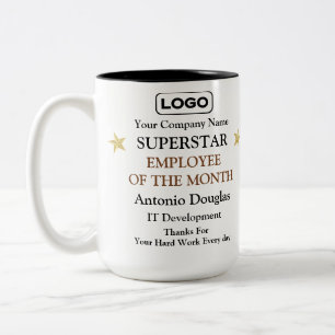 Employee of the Month Superstar Appreciation Award Two-Tone Coffee Mug