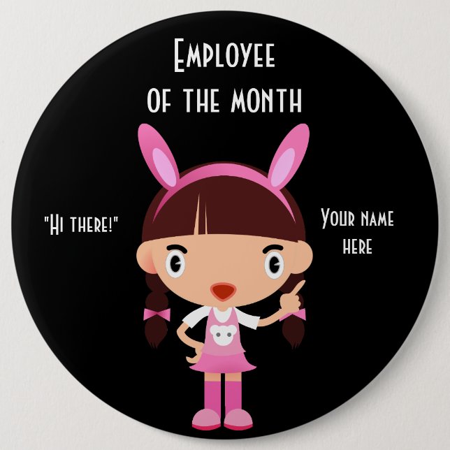 Employee Of The Month W Round Button (Front)
