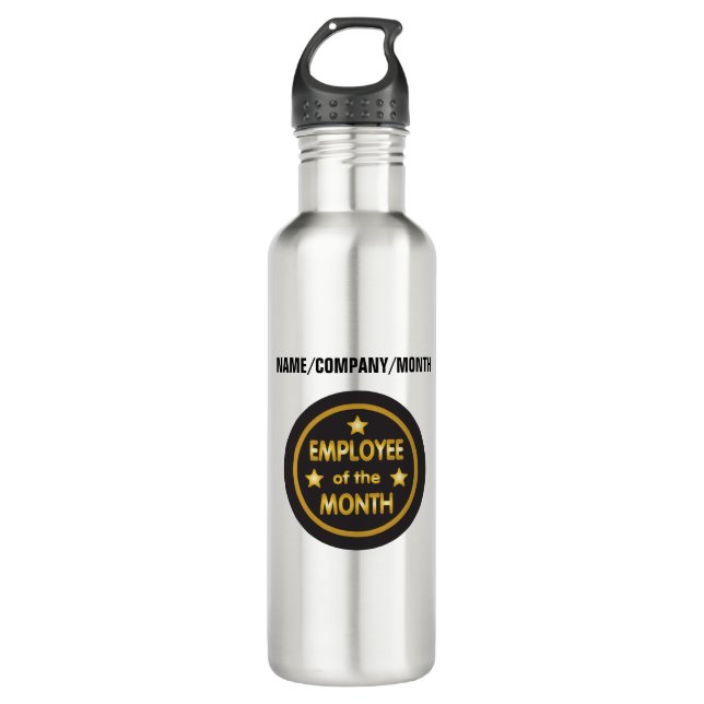 Employee of the Month with custom text 710 Ml Water Bottle (Front)