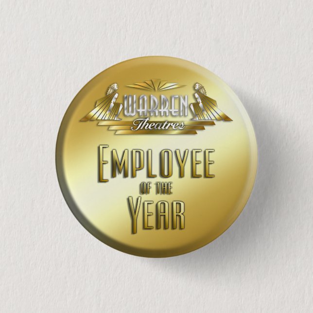 Employee of the Year 3 Cm Round Badge (Front)