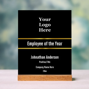 Employee of the Year and Your Logo Here Template Acrylic Sign