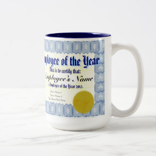 Employee of the Year Certificate Mug