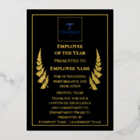 Employee of the Year Custom Foil Award 5×7 Frame