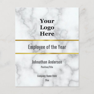 Employee of the Year Faux White Marble Award