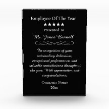 Employee of the Year Personalised Recognition