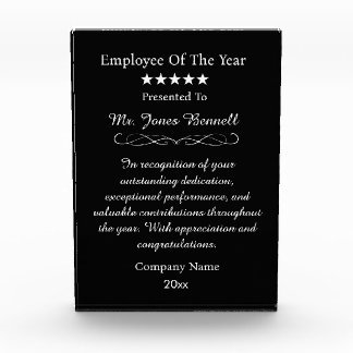 Employee of the Year Personalised Recognition Photo Block