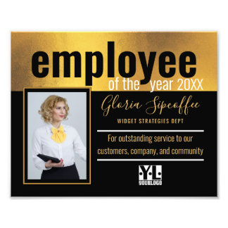 Employee of the year photo award certificate