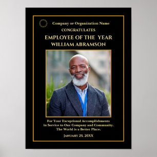 Employee Of The Year Photo Gold Award Custom Poster