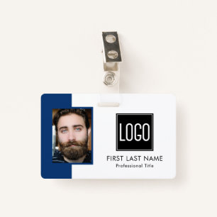 Employee Office ID Blue Logo Photo ID Badge