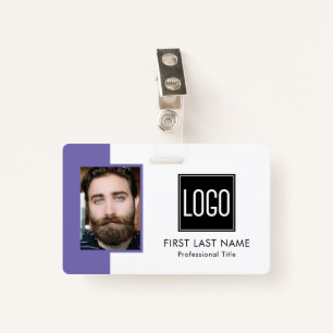 Employee Office ID Purple Logo Photo ID Badge