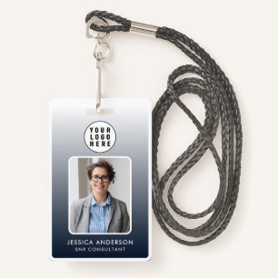 Employee Pass Photo Logo   Navy Blue Gradient  ID Badge