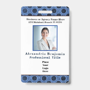 Employee Photo Bar Code Logo ID Custom Badge