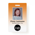 Employee - Photo, Bar Code, Logo, Name Gradient