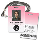 Employee - Photo, Bar Code, Logo, Name Gradient
