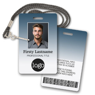 Employee - Photo, Bar Code, Logo, Name Gradient ID Badge