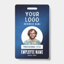 Employee Photo Blue Grunge Gradient Business
