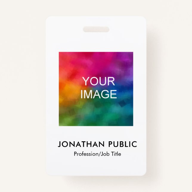 Employee Photo Company Logo Here Name And Title ID Badge (Front)