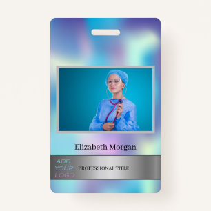 Employee Photo Holographic Add Your Logo ID Badge