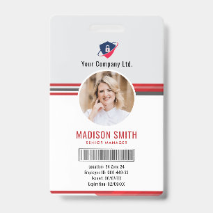 Employee Photo ID Barcode Logo Classic Badge